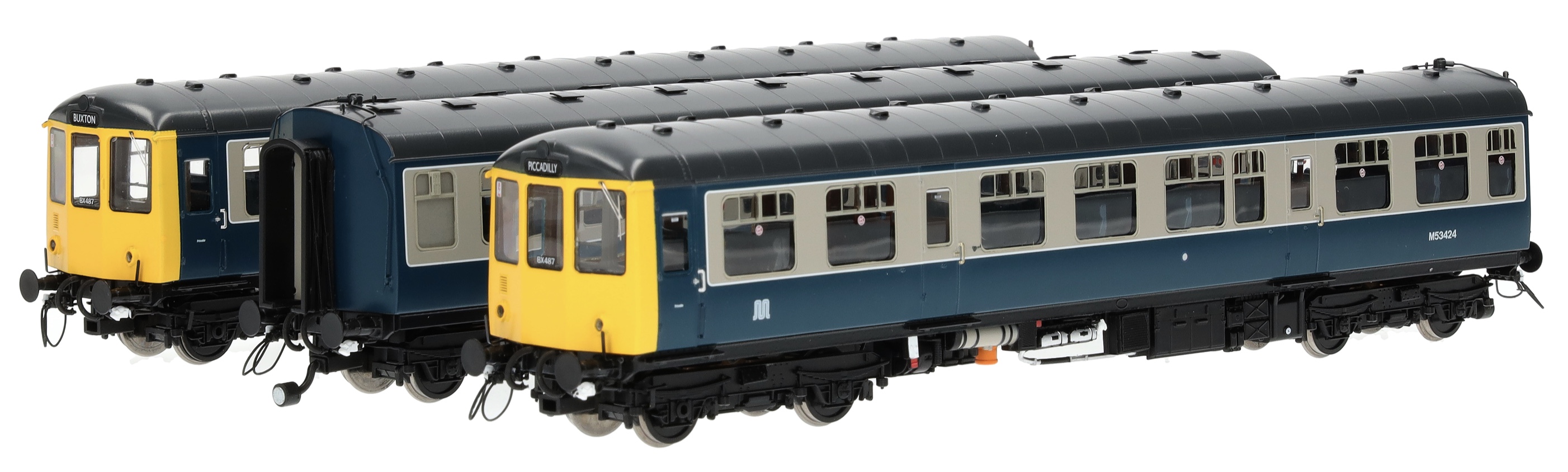 Heljan HEL1457 Heljan OO Gauge Class 104 3 Car DMU BX487 M53424/M59207/M53434 BR Blue/Grey